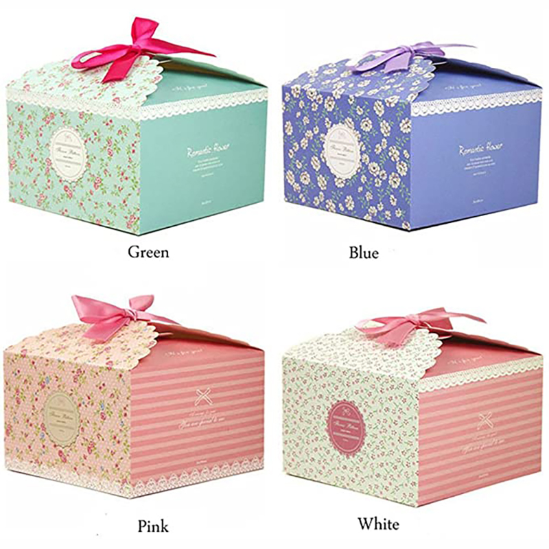 Cutii cadou, set de 4 cutii decorative, prăjituri, prăjituri, bunătăți, bomboane și bombe de baie handmade cu săpunuri de duș pentru Crăciun pentru Crăciun, zile denaștere, sărbători,nunți (modelate cu flori)